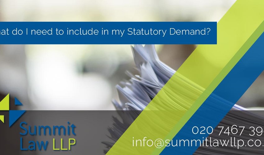 What do I need to include in my Statutory Demand?